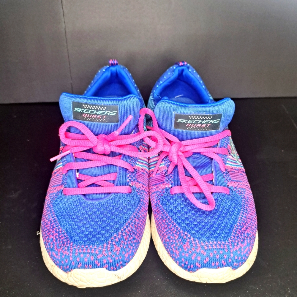 Women's Skechers Burst Runners Size 8.5 Blue & Pink